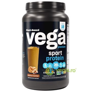 Proteina Vegetala Premium cu Aroma de Unt de Arahide Vega Sport 815g