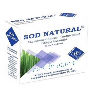 Sod natural, Institutul Cantacuzino,extract orz verde, 10 fiole, intareste sistemul imunitar, hepatoprotector