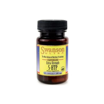 Swanson 5 HTP 100 mg Extra Strength 60 Capsule (Supliment depresie si anxietate, somn linistit)
