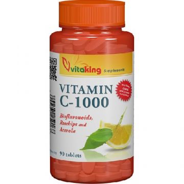 Vitamina C 1000mg cu Bioflavonoid, Acerola si Macese 90cpr Vitamina C 1000mg cu Bioflavonoid, Acerola si Macese 90cpr