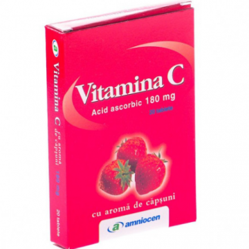 Vitamina C Capsuni 180mg 24 cpr Amniocen