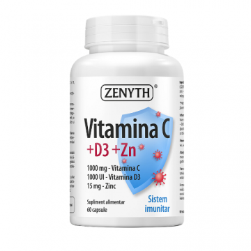 Vitamina C+D3+Zn, 60cps, Zenyth Vitamina C+D3+Zn, 60cps, Zenyth