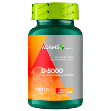 Vitamina D-5000, 120 softgel, Adams Supplements Vitamina D-5000, 120 softgel, Adams Supplements