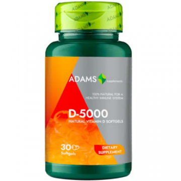 Vitamina D-5000, 30 softgel, Adams Supplements