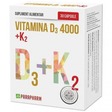 Vitamina D3+K 30cps Parapharm Vitamina D3+K 30cps Parapharm