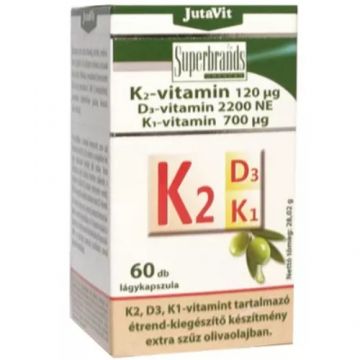 Vitamina K2 + D3 + K1, 60cps, Jutavit Vitamina K2 + D3 + K1, 60cps, Jutavit