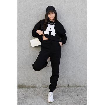 Trening vatuit din bumbac, Adina, Negru