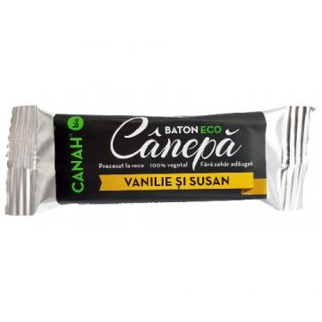 Baton din Seminte de Canepa cu Vanilie & Susan ECO 48gr Canah
