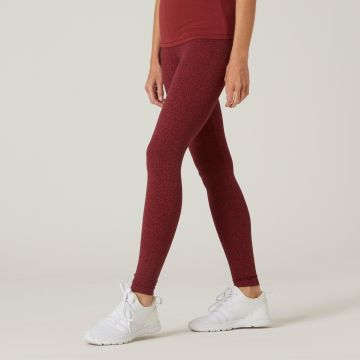 Colanţi 500 fitness bumbac bordo Damă Colanţi 500 fitness bumbac bordo Damă