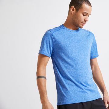 Tricou 100 fitness cardio respirant essential kaki bărbați Tricou 100 fitness cardio respirant essential kaki bărbați