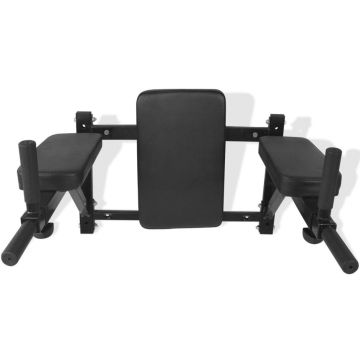 vidaXL Aparat exerciții triceps și abdomen, montare pe perete, negru