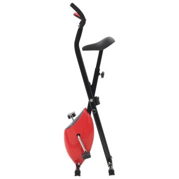 vidaXL Bicicletă fitness X-Bike cu curea de rezistență, roșu