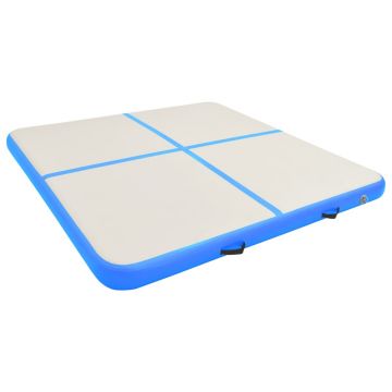 vidaXL Saltea gimnastică gonflabilă cu pompă albastru 200x200x10cm PVC