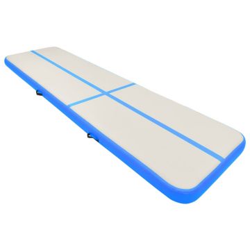 vidaXL Saltea gimnastică gonflabilă cu pompă albastru 600x100x15cm PVC