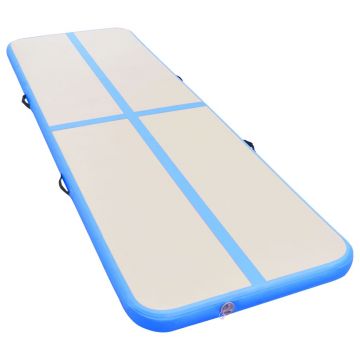 vidaXL Saltea gimnastică gonflabilă cu pompă albastru 700x100x10cm PVC