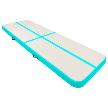 vidaXL Saltea gimnastică gonflabilă cu pompă verde 300x100x20 cm PVC