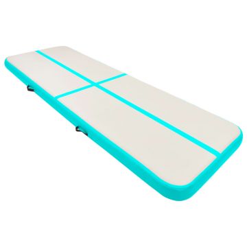 vidaXL Saltea gimnastică gonflabilă cu pompă verde 400x100x15 cm PVC