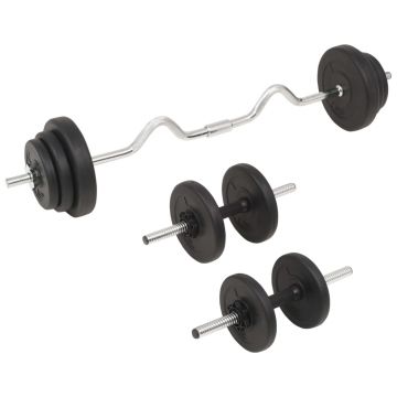 vidaXL Set de haltere și gantere, 30 kg