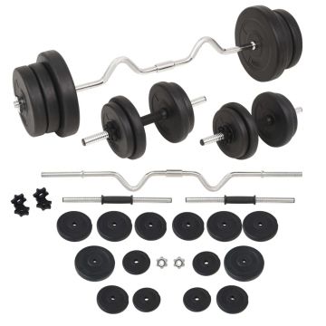 vidaXL Set de haltere și gantere, 60 kg