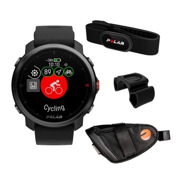 Ceas Smartwatch Polar Grit X Cycling Bundle Negru, marimea M/L