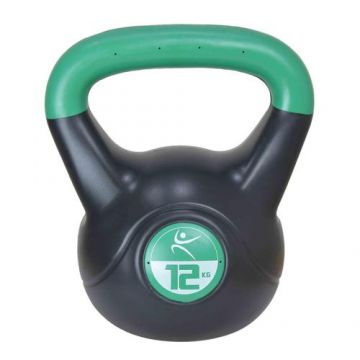 Gantera kettlebell Lifefit 529FVINKETT12, 12kg (Negru/Verde)