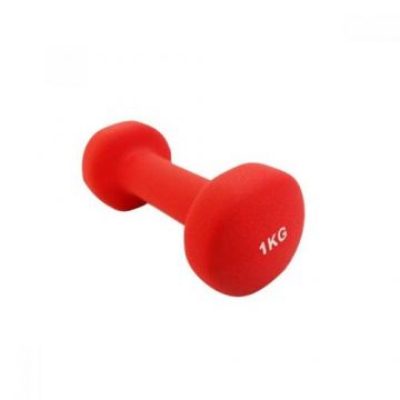 Gantera Neopren Techfit TC92004, 1 Kg (Rosu) Gantera Neopren Techfit TC92004, 1 Kg (Rosu)