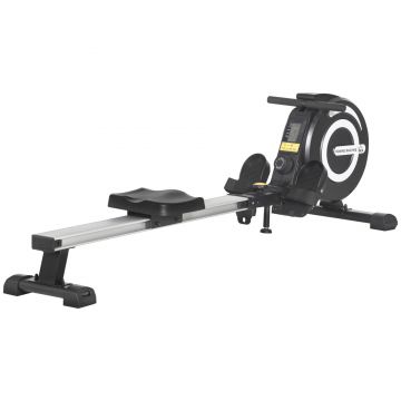 HOMCOM Aparat de Vaslit Magnetic Pliabile cu Rola pe 8 nivele de Rezistenta si Monitor 185x58x57cm | Aosom Romania