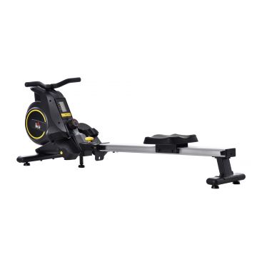 HOMCOM Aparat de Vaslit Magnetic Pliabile cu Rola pe 8 nivele de Rezistenta si Monitor 185x58x57cm | Aosom Romania