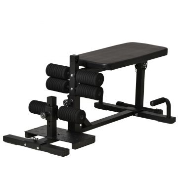 HOMCOM Stație de Fitness 3 în 1 Multifuncțională pentru Acasă, Antrenament Complet Corp, 100x58x46 cm, Negru | Aosom Romania