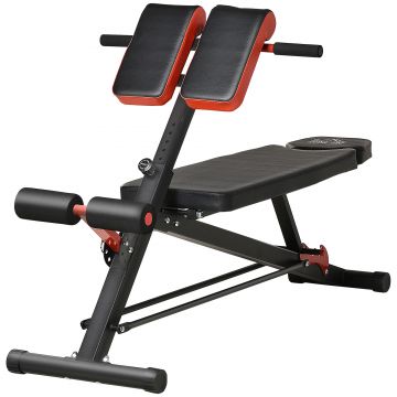 HOMCOM Bancă de Antrenament Reglabilă, Fitness, Musculație, 4x146x73,5-85cm, Negru | Aosom Romania