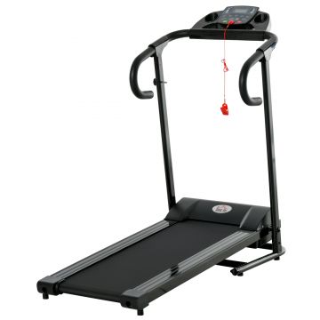 HOMCOM Banda de Alergare Electrica Pliabila cu Display LCD, Viteza 0.8-10km/h si 3 Programe, Putere 500W, 123x62x117cm, Negru | Aosom Romania