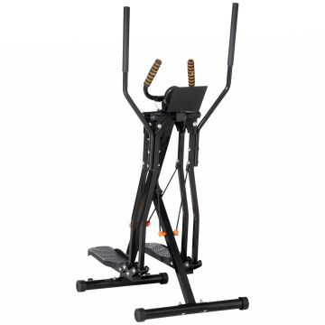 HOMCOM Bicicletă de Exercitii Eliptică cu 4 Nivele de Rezistență, Monitor LCD și 2 Roți, 90x62x150 cm, Negru | Aosom Romania