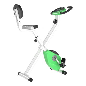 HOMCOM Bicicleta magnetica pliabila din otel cu inaltime si intensitate reglabile, Ecran LCD, Verde, 43x97x109 cm