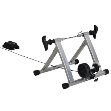 Suport pentru bicicleta cu 5 niveluri de rezistenta reglabile, frana magnetica din tub de otel 54.5x47.2x39.1cm, argintiu HOMCOM | Aosom RO