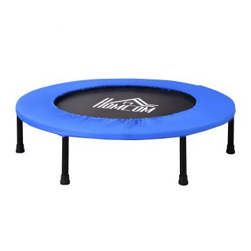 HOMCOM Trambulina Elastica pentru Jumping Fitness si Antrenament Acasa, Arcuri si Structura din Otel, Φ91x22.5cm, Negru si Albastru