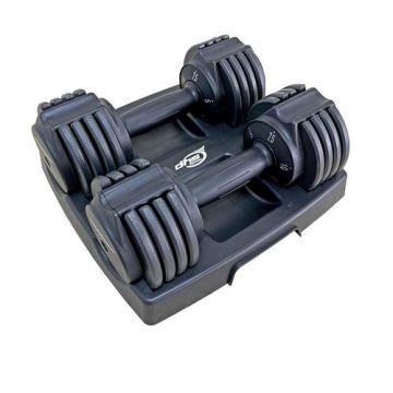 Set gantere reglabile DHS 5014, 2x6kg (Negru)