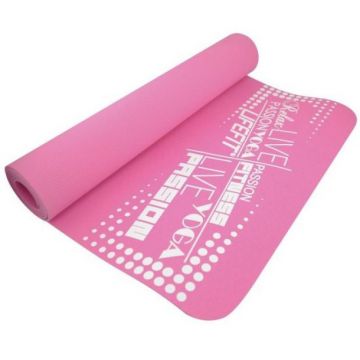 Covoras pentru gimnastica Slimfit DHS, 173 x 58 x 0.6 cm, spuma, rezistent la umezeala, Roz