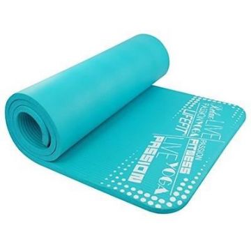 Covoras pentru yoga Exclusive DHS, 100 x 60 x 1 cm, cauciuc, Turcoaz