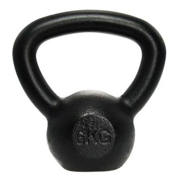 Gantera kettlebell DHS, 6 kg, otel, Negru