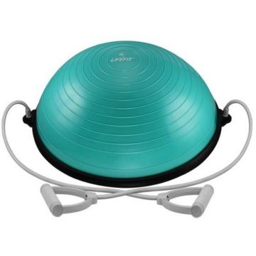 Minge pentru echilibru Bosu Ball, 58 x 25 cm, PVC, pompa inclusa, maxim 200 kg, Turcoaz