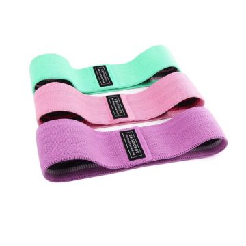 Set 3 benzi elastice fitness Hip Resistance, Niveluri diferite de rezistenta, 37.5x8 cm, Multicolor