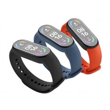 Set 3 curele Bratara fitness Xiaomi Mi Smart Band 6 - Negru, Portocaliu, Albastru