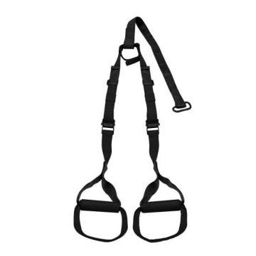 Sistem de fitness multitrainer TRX Home Basic, 24 x 17 x 9 cm, balamale ancorare incluse, Negru