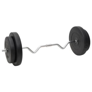 vidaXL Set de halteră și gantere cu plăci de greutate, 90 kg