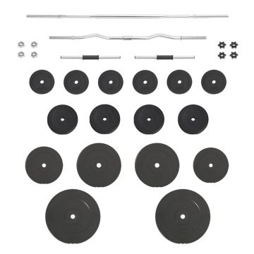 vidaXL Set de halteră și gantere cu plăci de greutate, 90 kg