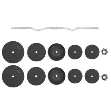 vidaXL Set halteră ondulată cu greutăți, 90 kg