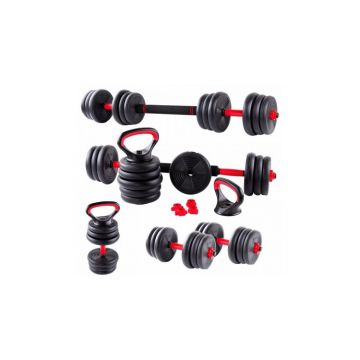 Gantera reglabila kettlebell FitTronic 6 in 1 de 40 kg KF40, cu o multitudine de combinatii posibile