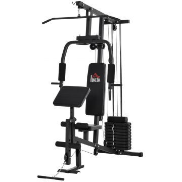 HOMCOM statie fitness pentru antrenament acasa, negru | Aosom Romania