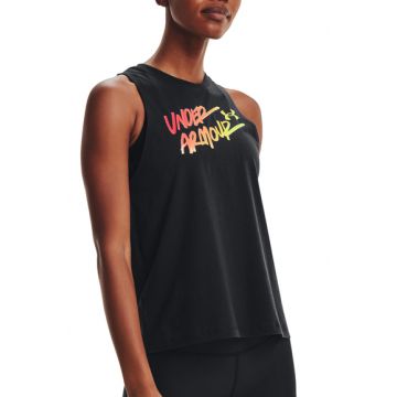 Maiou femei Under Armour Live 80s Graphic Muscle Tank negru