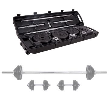 SET GANTERE SI HALTERE CU VALIZA INSPORTLINE 50 KG